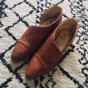 Beast Fashion Cognac Carter Cut out Flat Bootie 7